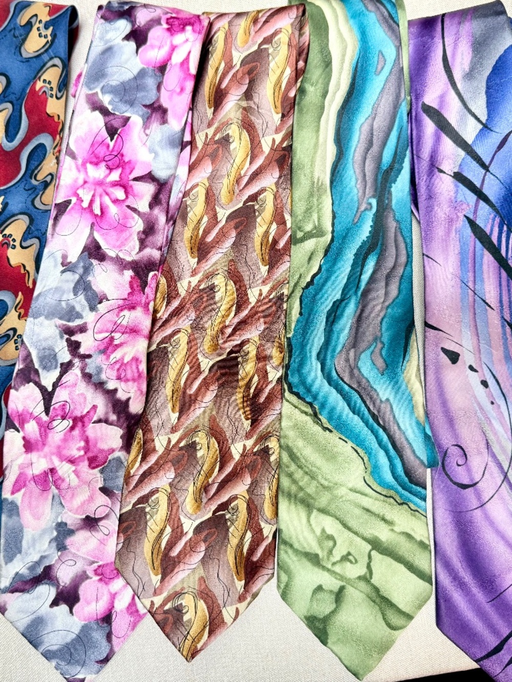 Collection of 6 Vintage Jerry Garcia Grateful Dead Silk Neckties
